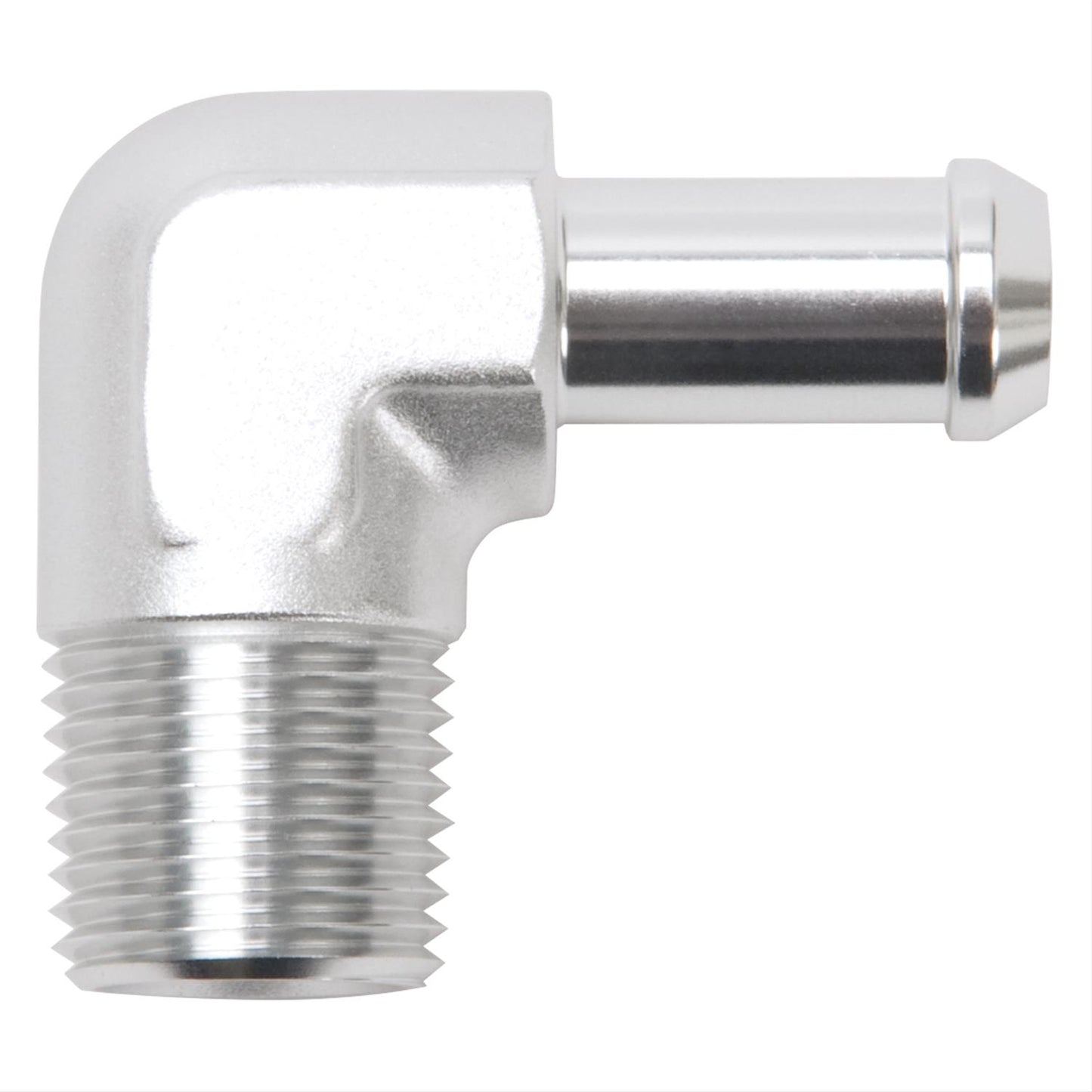 Edelbrock ED8182 Hose End 90¶ôÇ÷ Clear Anodize 1/2" NPT to 1/2" Barb