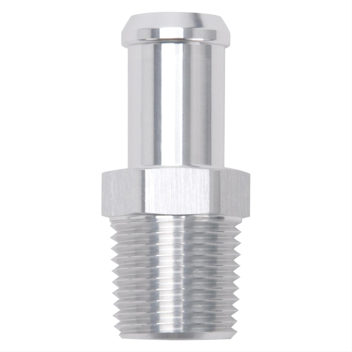 Edelbrock 8160 Heater Hose End Fitting - Straight with 1/2" NPT and 5/8" Barb.