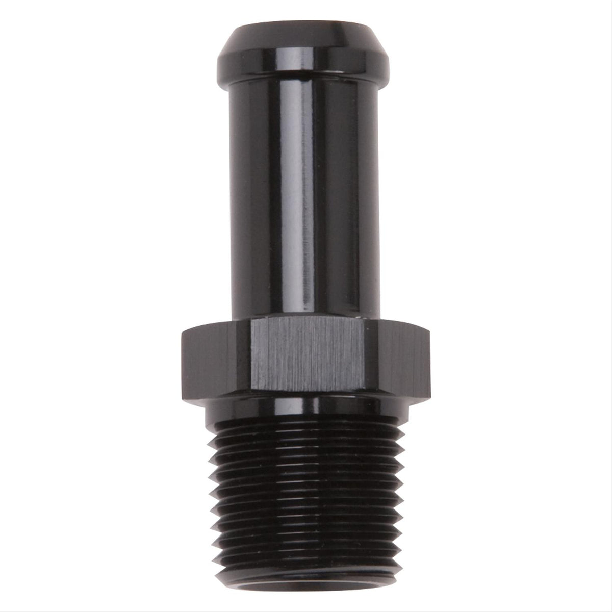 Edelbrock 8114 Heater Hose End Fitting - Straight with 3/8" NPT and 1/2" Barb.