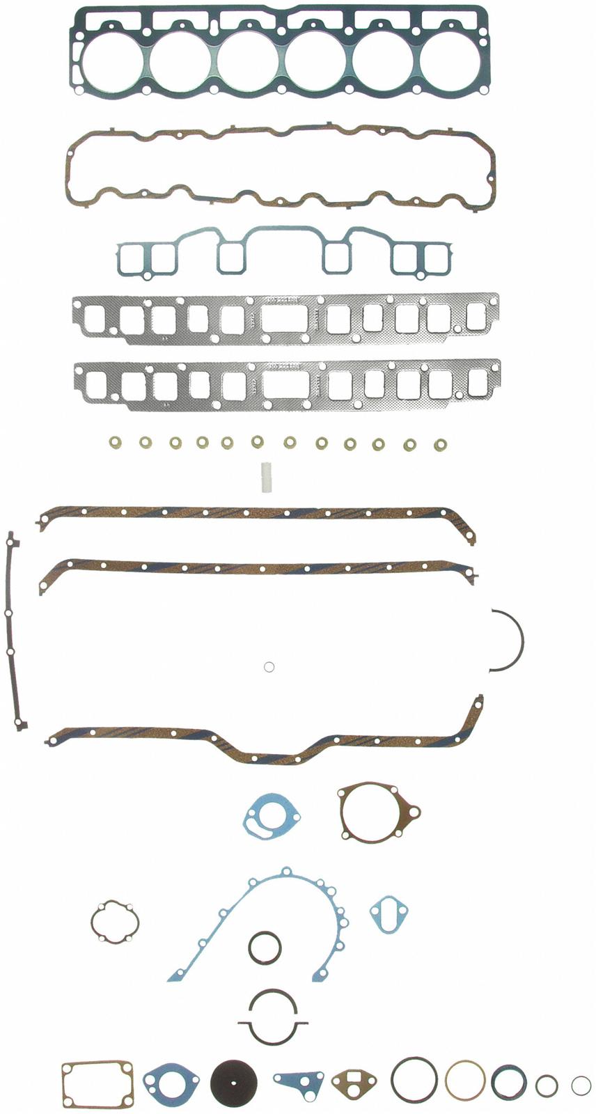 Fel-Pro Gaskets FEFS8169PT4 Full Set Amc 6 Cyl >80 Fits 199-232-258 Engines