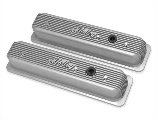 Holley HO241-246 SBC Valve Covers Center-Bolt Finned Non-Emis Nat