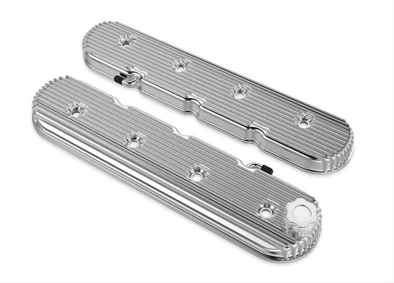 Holley HO241-131 Ls Vintage Finned Valve Covers Polished