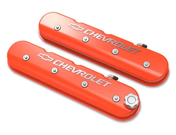 Holley HO241-403 Tall Ls Bowtie Valve Covers orange