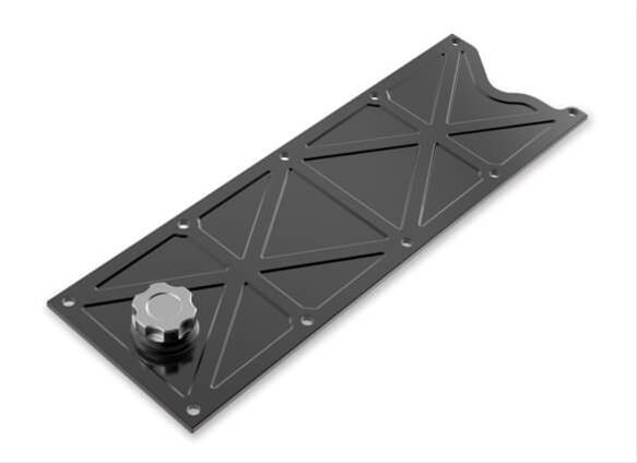 Holley HO241-369 LS1 Valley Cover Trussed Satin Black w/ Oil Fill
