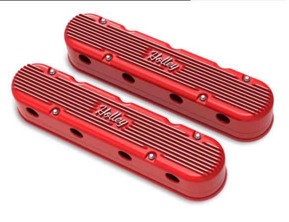Holley HO241-174 2 Piece Cast Alloy Valve Cover Ls Red Finish