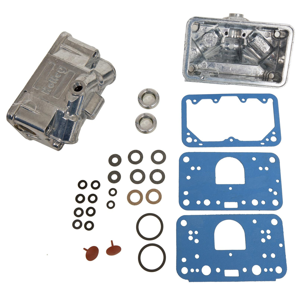 HOLLEY FUEL BOWL KIT w/ SIGHT WINDOW HO34-37 POLISHED FINISH