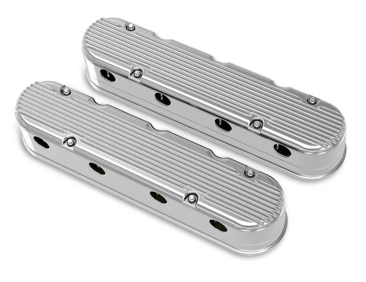 Holley HO241-181 2-Piece Valve Cover GM LS No Logo-Polished Finish