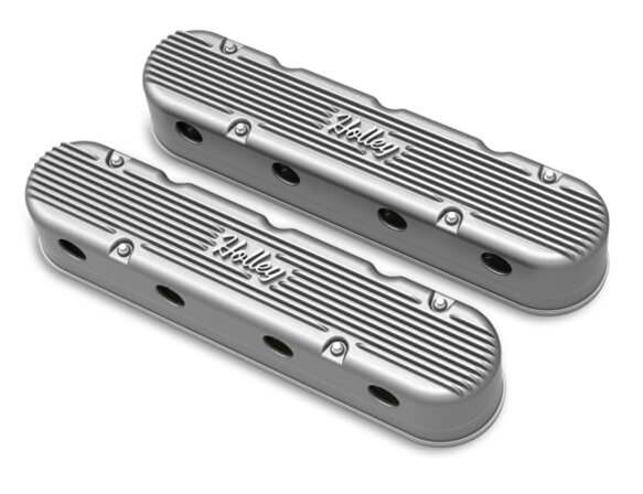 Holley HO241-170 2 Piece Cast Alloy Valve Cover Ls Natural Finish