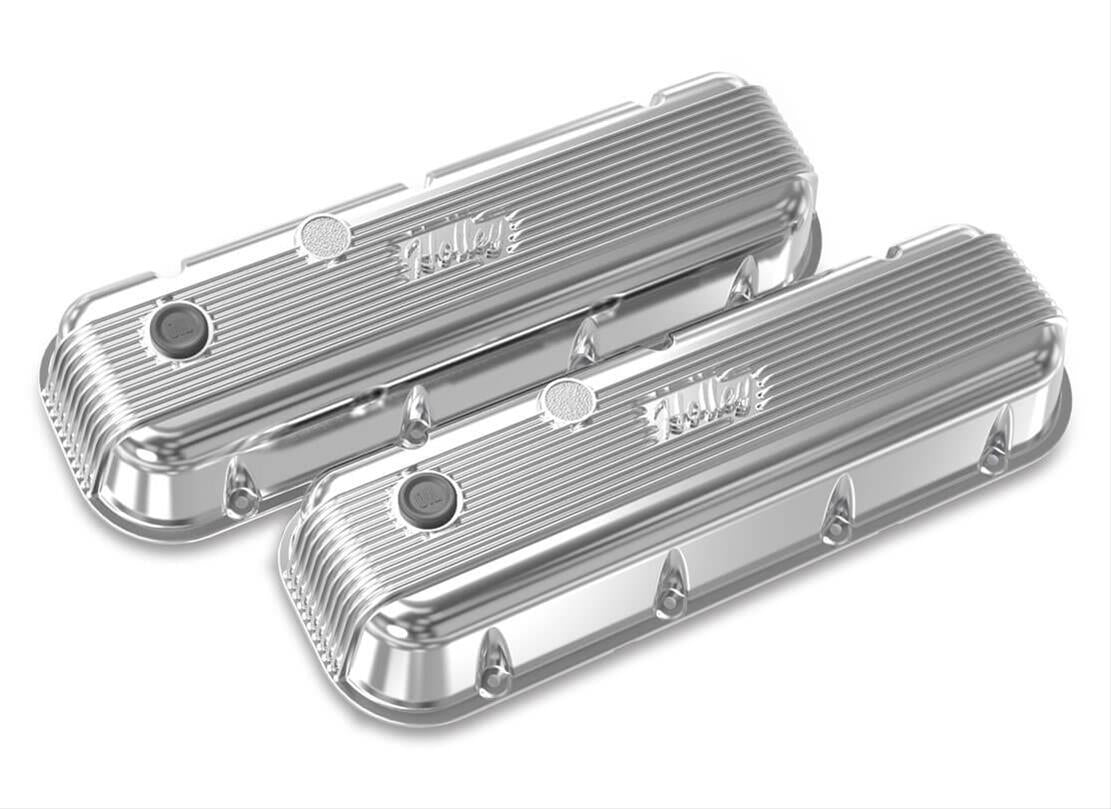 Holley HO241-301 Holley BBC Valve Covers Finned Non-Emis