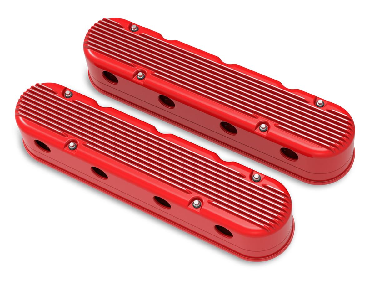 Holley HO241-184 LS2 Piece Aluminium Valve Covers incl Coil Mounts & Cover-Red Finish