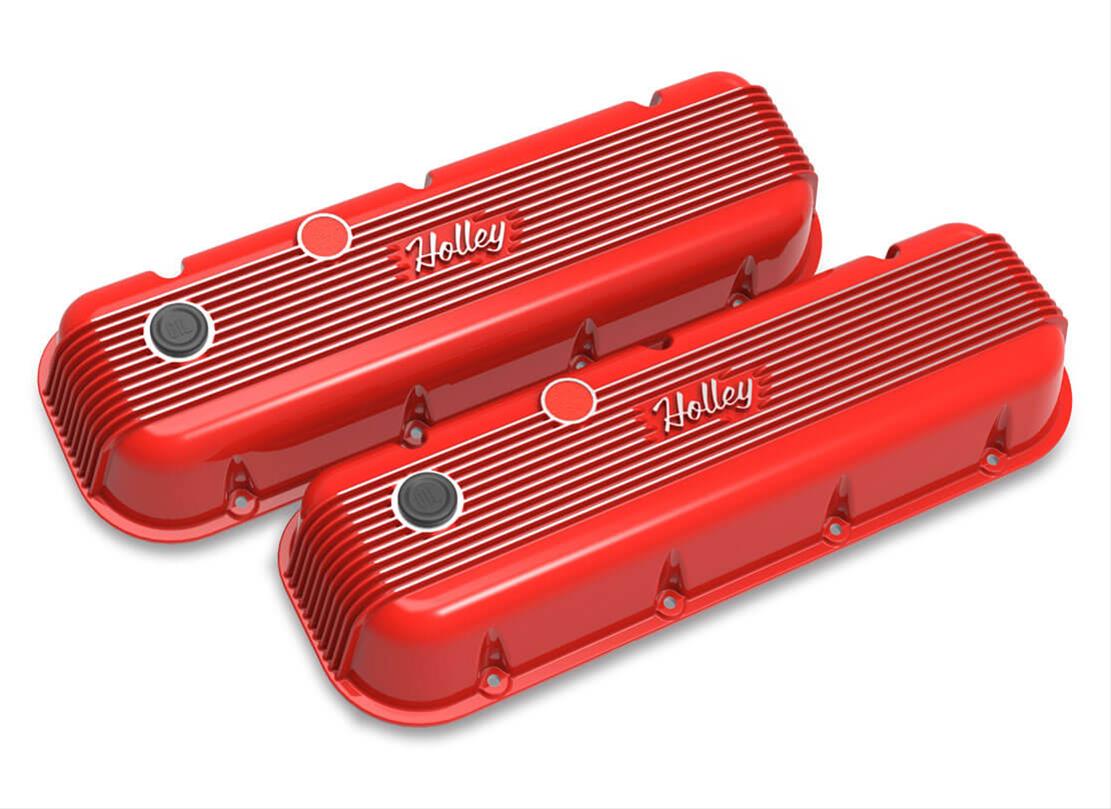 Holley HO241-303 Holley BBC Valve Covers Finned Non-Emis