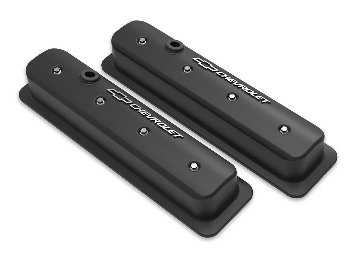 Holley HO241-292 Center Bolt Valve Cover SBC Satin Black Finish