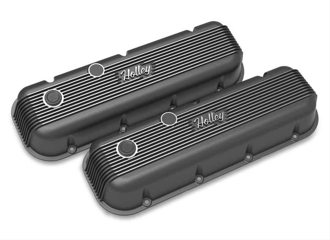 Holley HO241-302 Holley BBC Valve Covers Finned Non-Emis