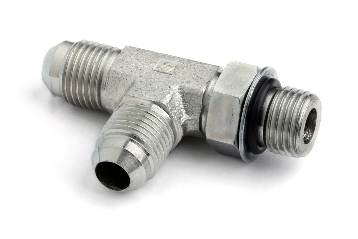 Holley HO9906-126 T-Fitting 180 -6AN Male to 37 Sae