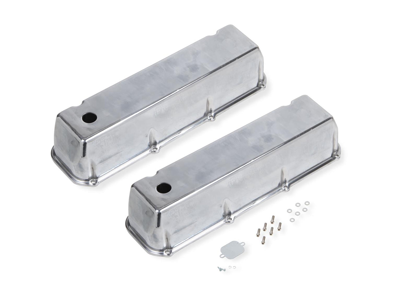 Mr Gasket MG6873G Cast Alum Valve Covers Polshd Tall W/Hole Bbf 429-460