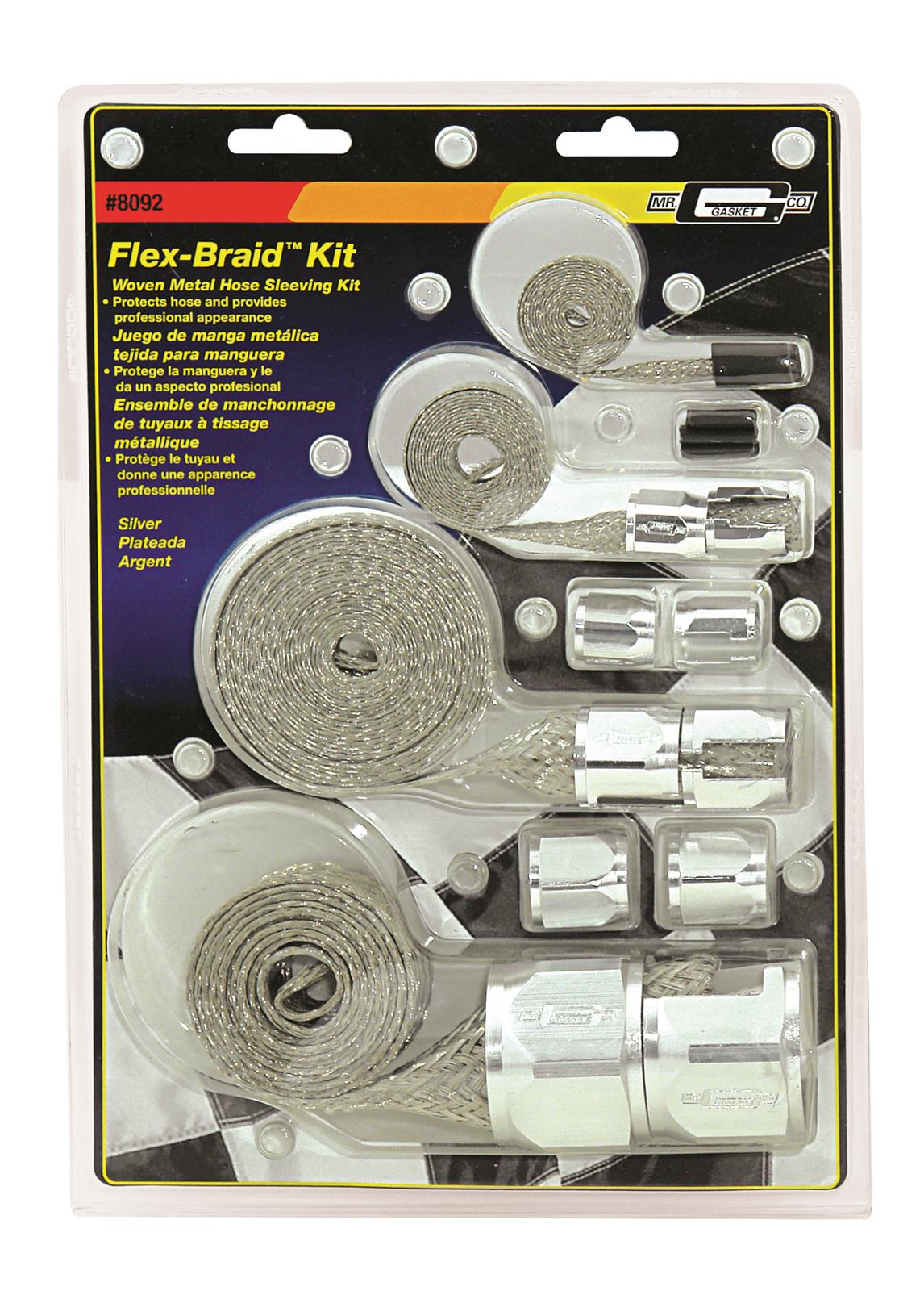 Mr Gasket MG8092 Braided Hose Sleeve Kit-Silv