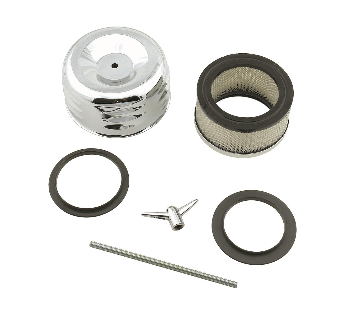 Mr Gasket MG6475 Chrome Louvered A/C 4-5/8" Dia