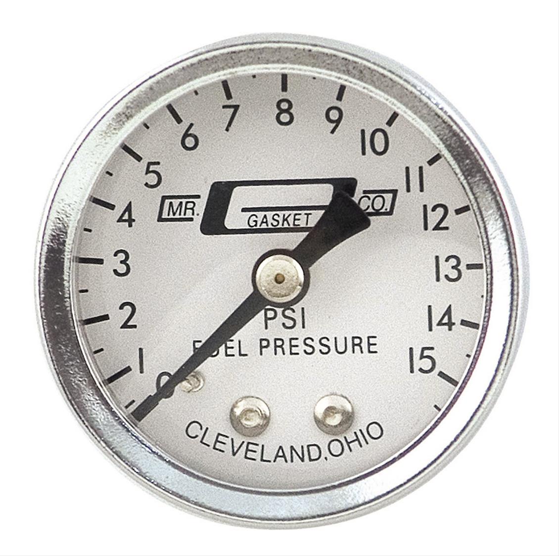 Mr Gasket MG1561 Fuel Press Gauge 0-15 Psi