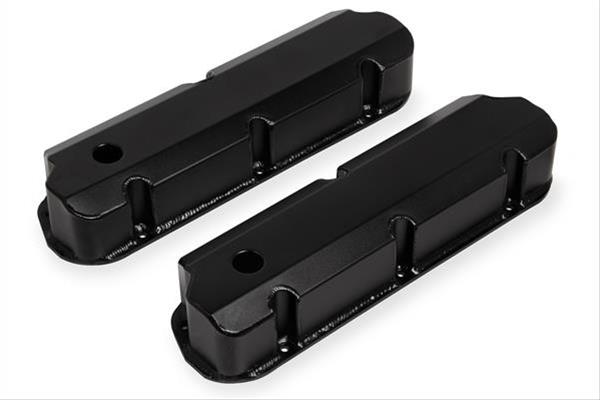 Mr Gasket MG6843BG Fabricated Alum Valve Covers Tall Black Ford SB289-351W W/Hole