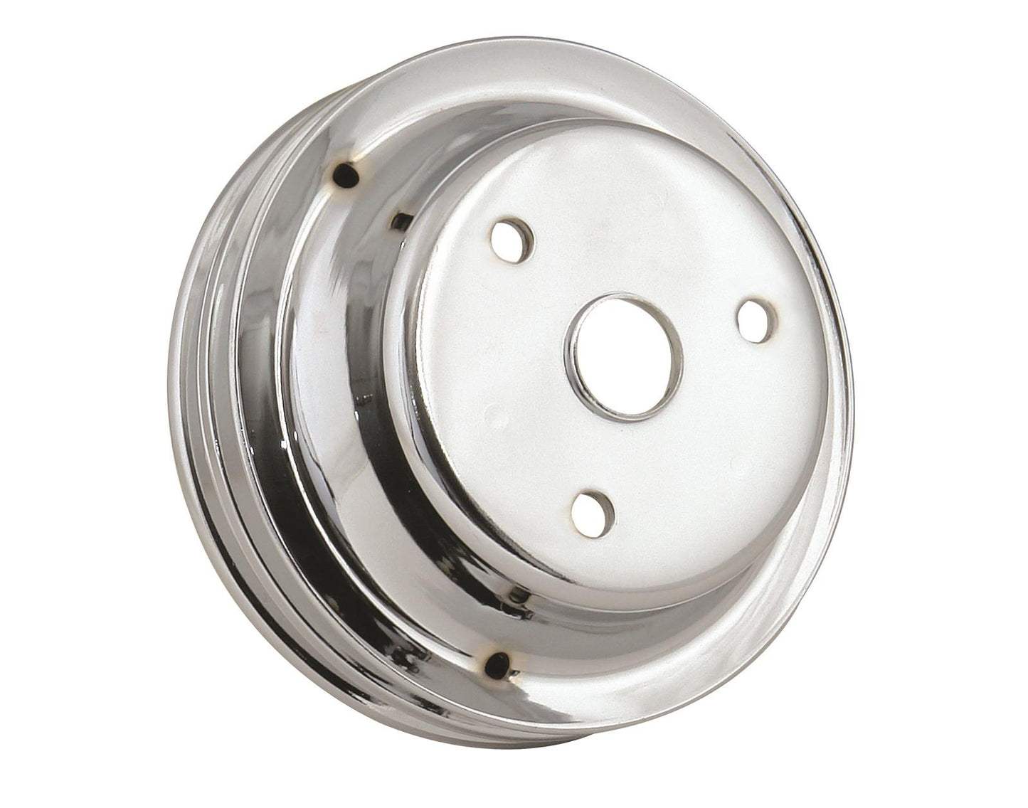 Mr Gasket MG4977 Chrome Crank Pulley-Double Groove Chev Sb -Long Water Pump