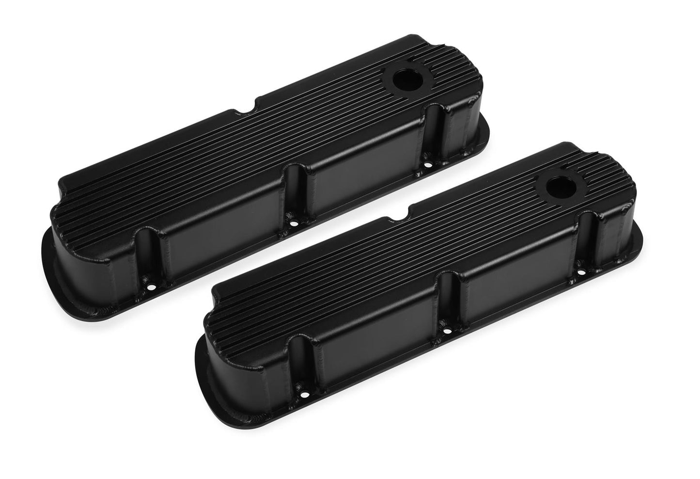 Mr Gasket MG6842BG Cast Alum Valve Covers Black Finned Ford SB 289-351W