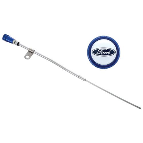 Ford Racing FMS-302-400 Ford' Engine Oil Dipstick With Blue Knurled Anodized Alum Handle (M-6750-B302)