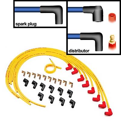 Mallory Ignition MA766 *Sprint Wire 8mm Yell Wire Set Universal V8 w/ 90 Boots