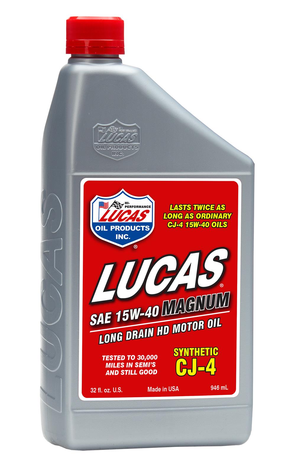 Lucas Oils LUS-10298 Synthetic SAE 15W-40 CJ-4 Truck Oil 1 Quart