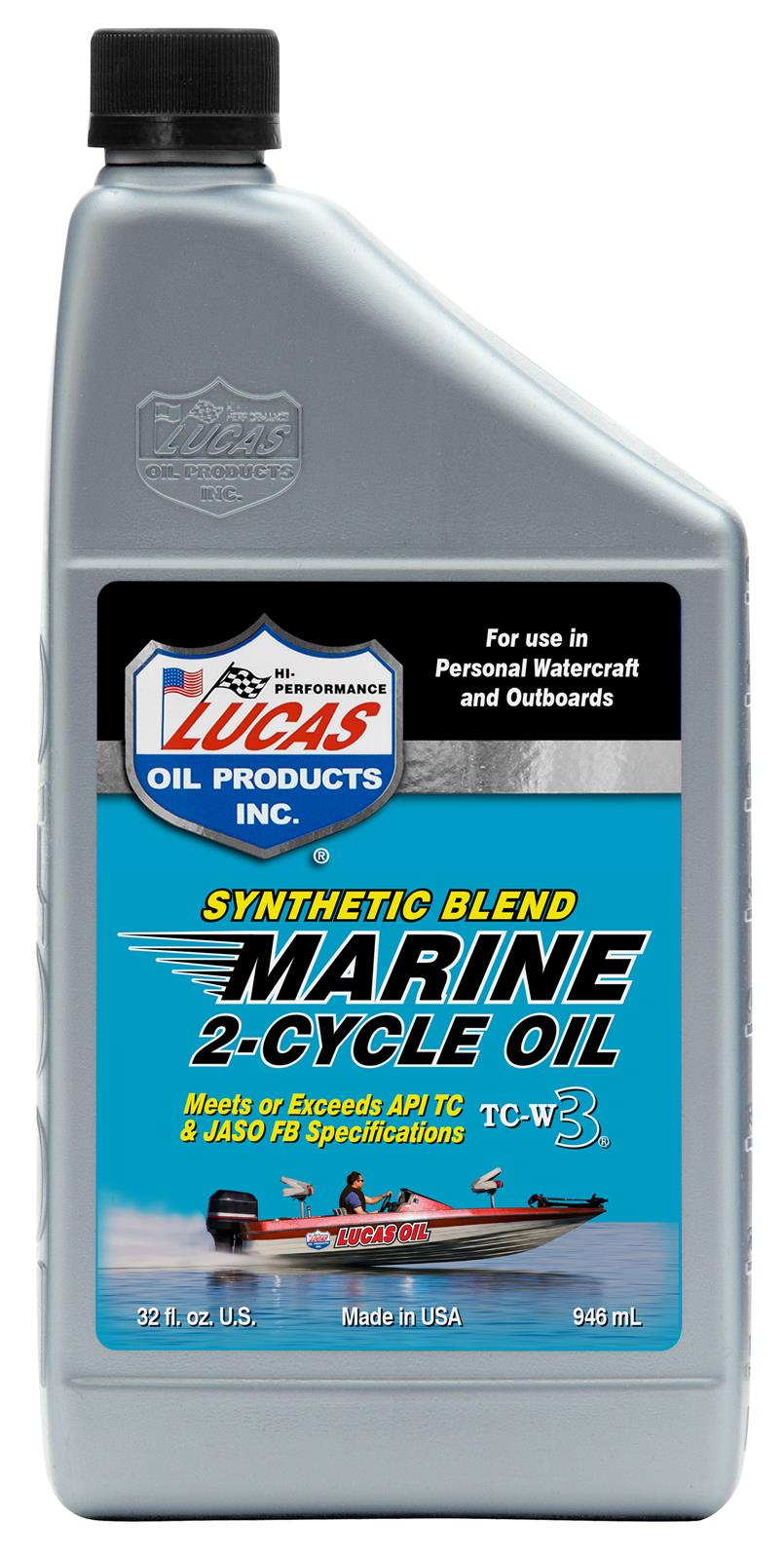 Lucas Oils LUS-10860 Synthetic Blend 2-Cycle Marine Oil 1 Quart