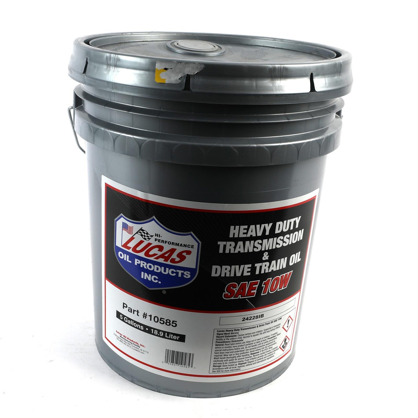 Lucas Oils LUS-10585 Heavy DutyTrans Drive Train Oil SAE 10 5 Gallon Pail