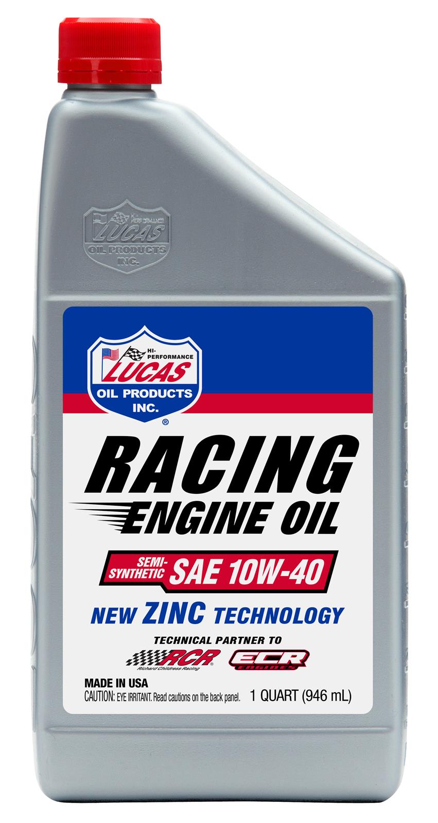 Lucas Oils LUS-10943 Semi-Synthetic SAE 10W-40 Racing Motor Oil 1 Quart