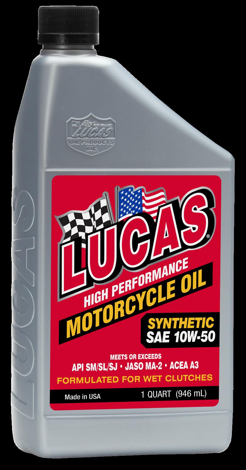 Lucas Oils LUS-10753 Synthetic SAE 10W-50 Motorcycle Oil 5 Gallon Pail