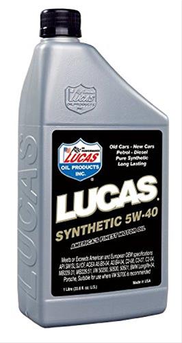 Lucas Oils LUS-10186 Synthetic SAE 5W-40 European Motor Oil 1 Liter