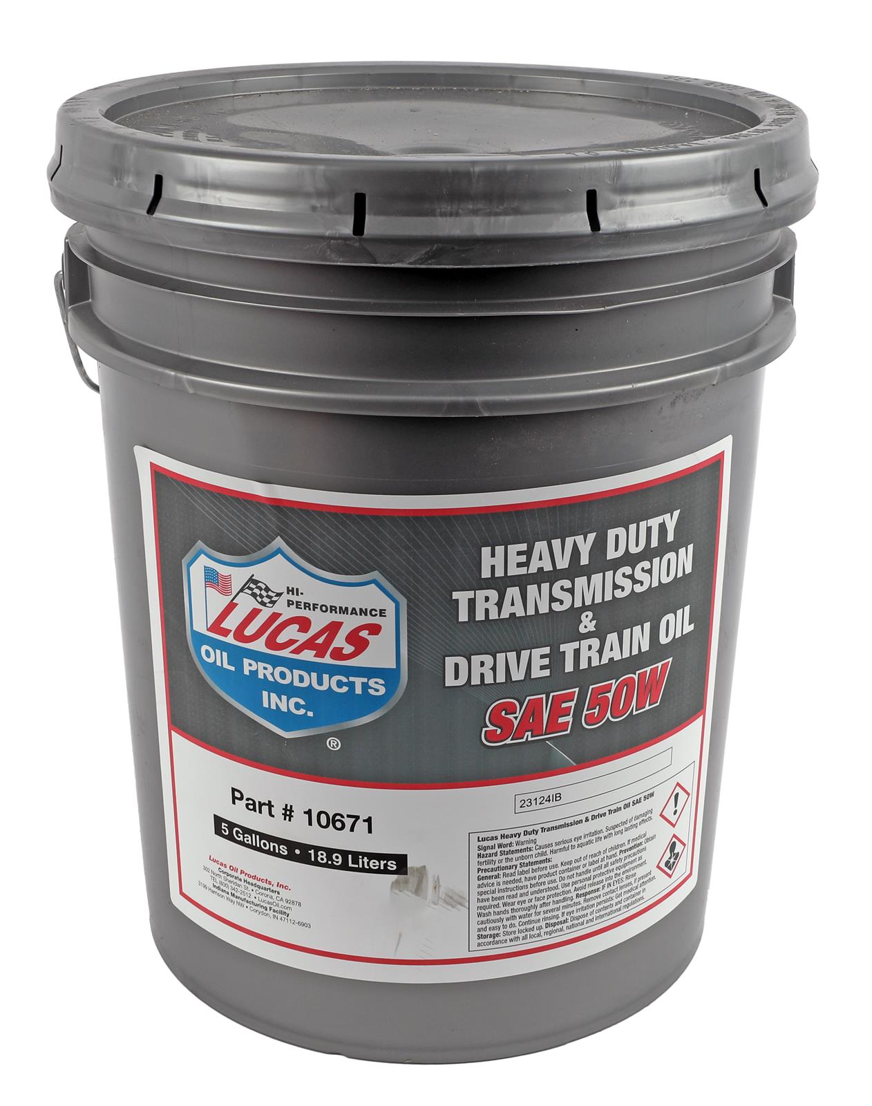 Lucas Oils LUS-10671 Heavy Duty Trans Drive Train Oil SAE 50 5 Gallon Pail