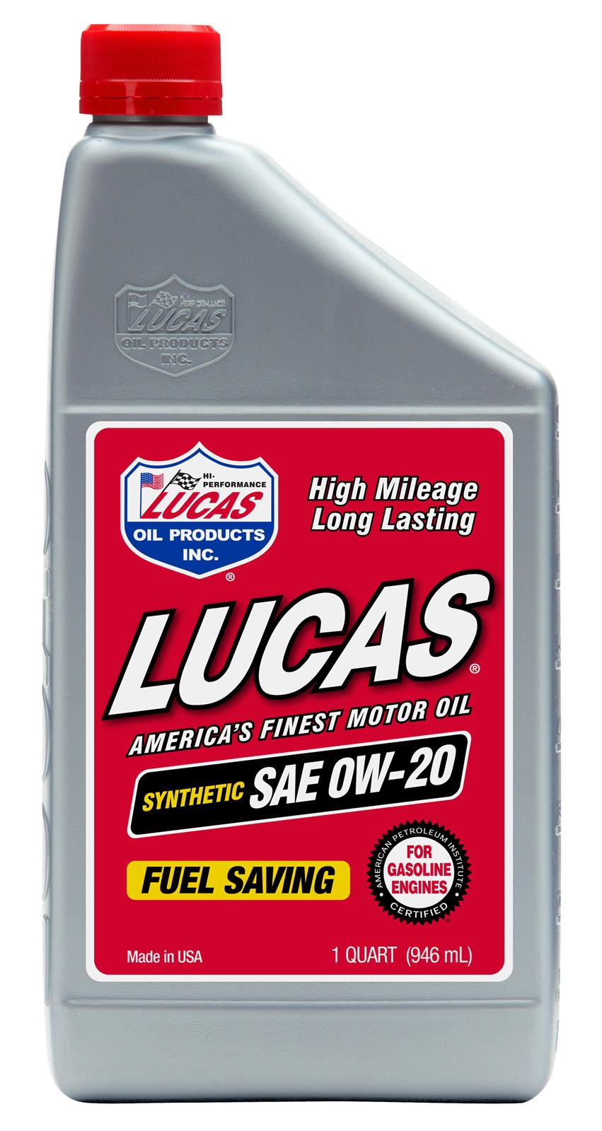 Lucas Oils LUS-10564 Synthetic SAE 0W-20 API SN Plus Dexos Motor Oil 1 Quart