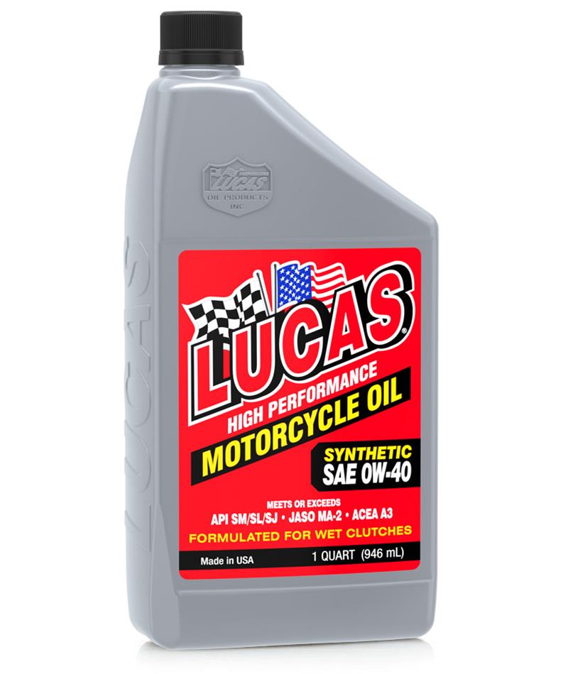 Lucas Oils LUS-10756 Synthetic SAE 0W-40 Motorcycle Oil 5 Gallon Pail