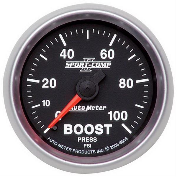 AutoMeter 3606 2-1/16" BOOST, 0-100 PSI, SPORT-COMP II