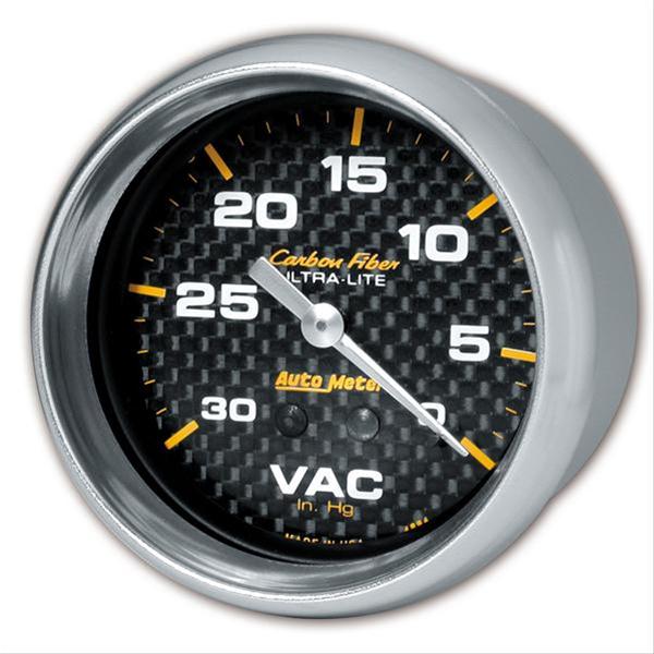 AutoMeter 4884 2-5/8" VACUUM, 0-30 IN HG, CARBON FIBER