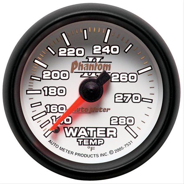 AutoMeter AU7531 Phantom II 2-1/16" Mech Water Temperature Gauge 140-280¶øF