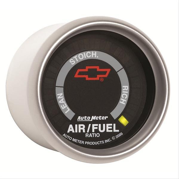 AutoMeter 3675-00406 GAGE, A/F RATIO-NRRWBND, 2 1/16", LEAN-RICH, LED ARRY, CHEVY RED BOWTIE, BLACK
