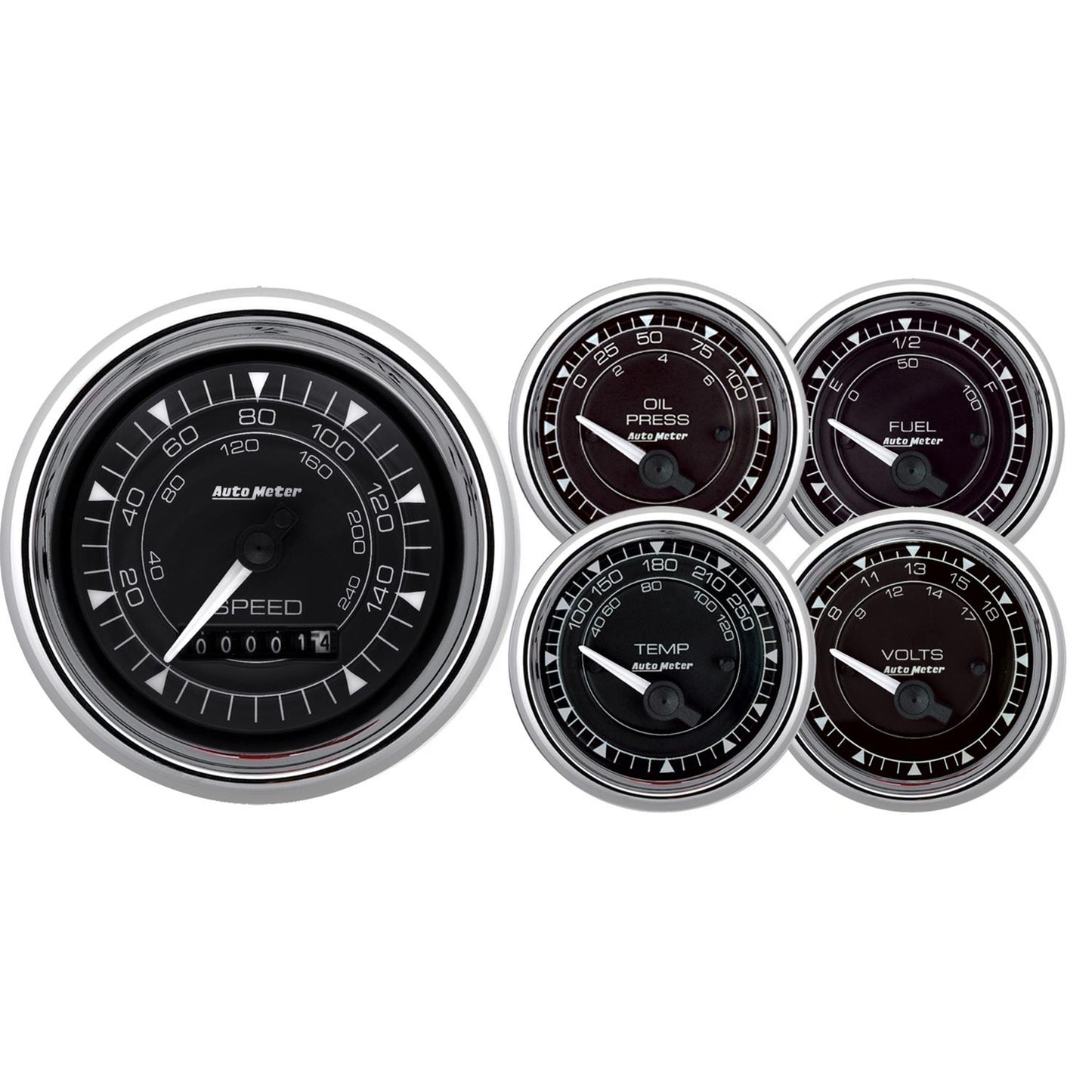 AU9708 | Chrono Chrome 5-Piece Gauge