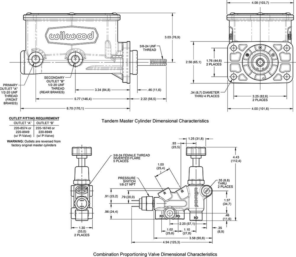 WIL261-16798-BK | Compact Tandem M/C & Valve Kit