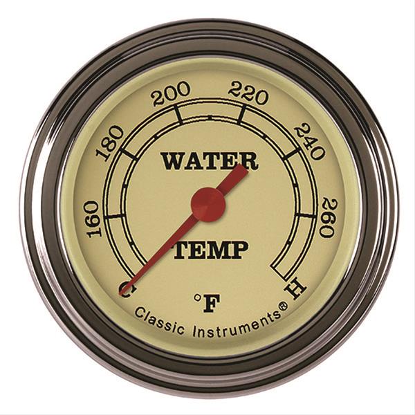 Classic Instruments VT126SLF-12 Vintage - Water Temp Gauge Full Sweep 2-1/8"