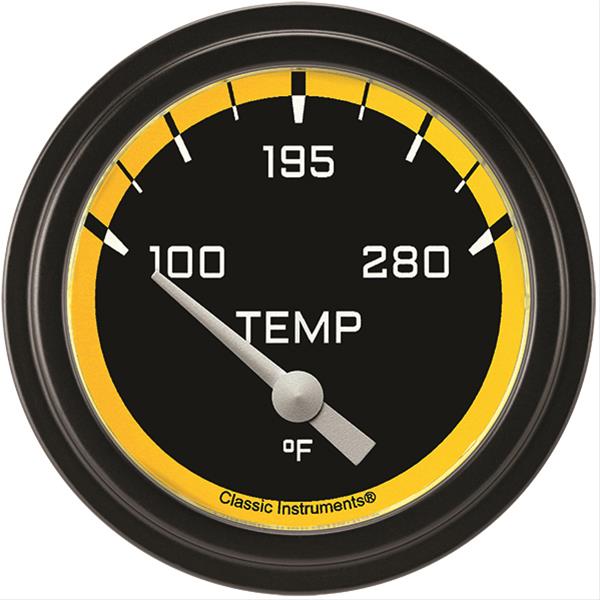 Classic Instruments AX226YBLF-06 Autocross Yellow w/ Black Bezel 2 5/8" Water