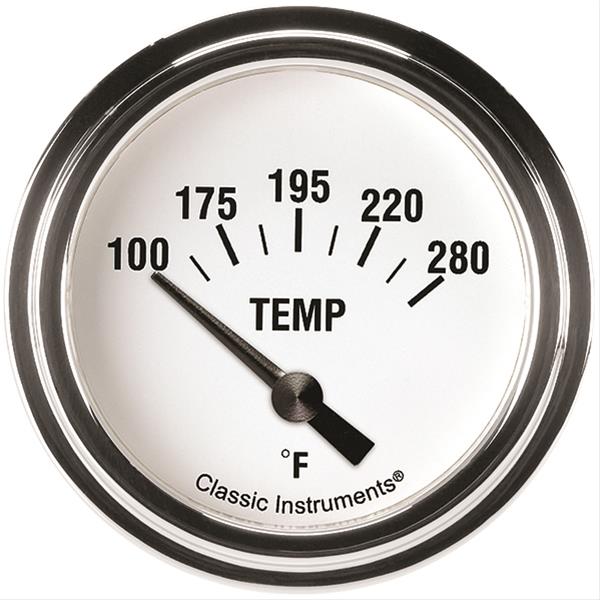 Classic Instruments WH226SLF-02 White Hot 2 5/8" Water Temp. Short Sweep, Incl