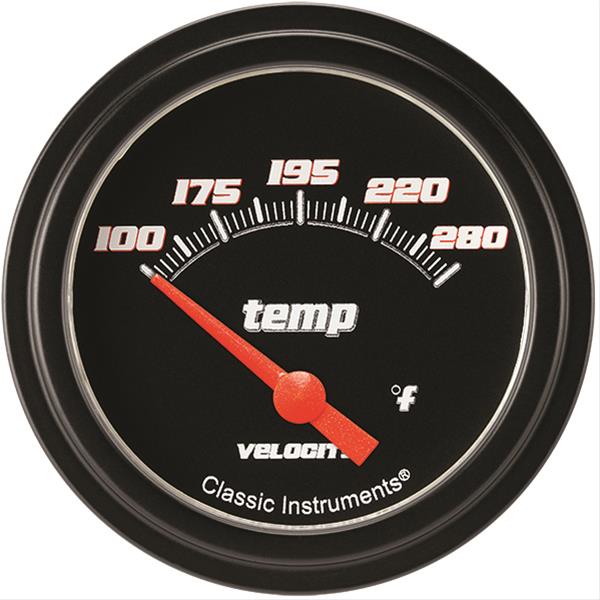 Classic Instruments VS226BBLF-04 Velocity Black w/ Black Bezel 2 5/8" Water Te