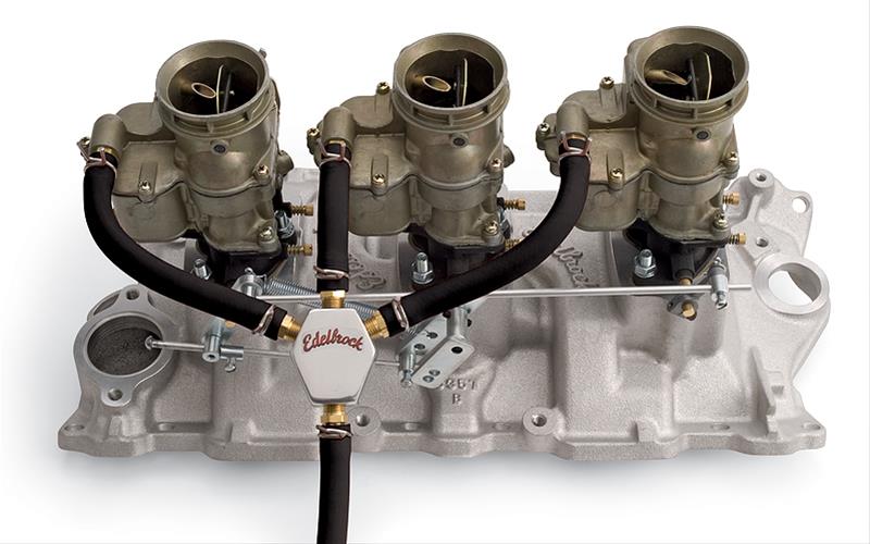 Edelbrock ED1281 Fuel Block Kit Triple Feed Dual/Triple Carb Set Up