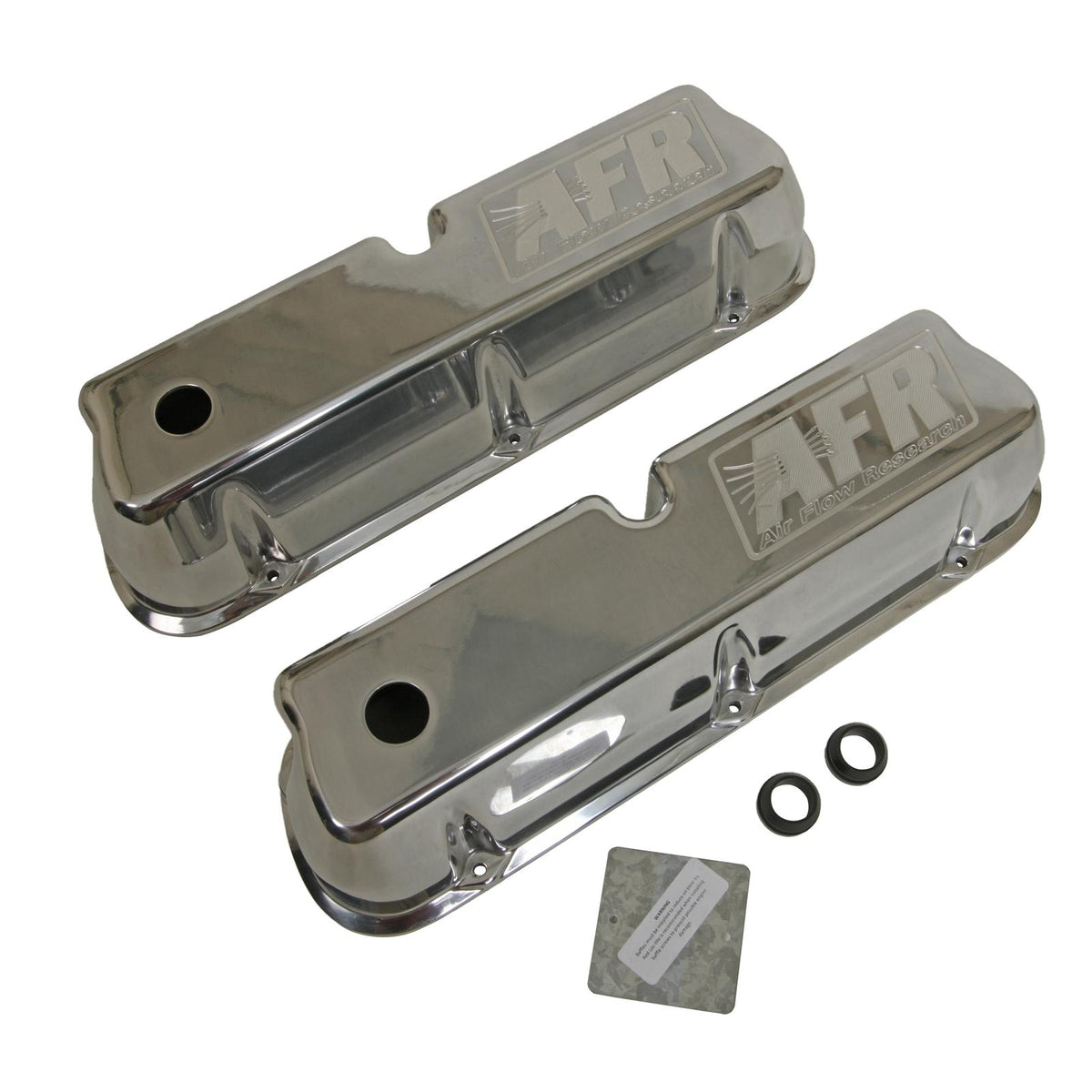 Air Flow Research AFR6714 Tall Polshd Alloy Valve Covers Pr Ford SB Inc Grommets/Baff