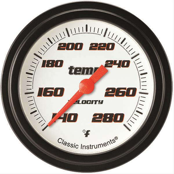 Classic Instruments VS326WBLF-02 Velocity White - Water Temp Gauge Full Sweep 2-5/8"