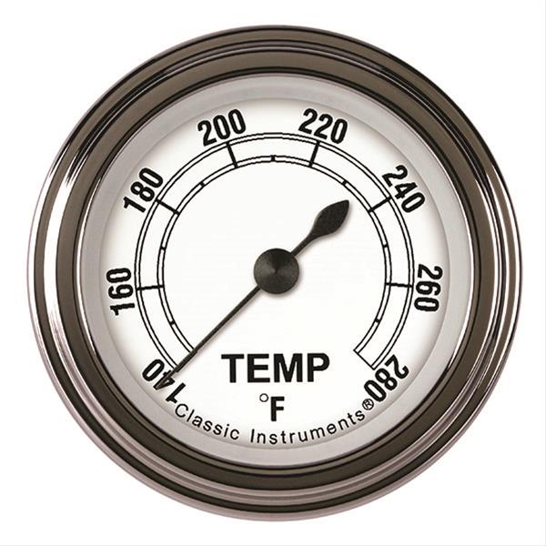 Classic Instruments CW126SLF-06 Classic White - Water Temp Gauge Full Sweep 2-1/8"